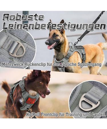 Rabbitgoo Small Dog Harness - Adjustable & Durable Tactical Harness with Handle for Hiking - Gray (1 Pack) - Anti-Train & Wear-Resistant - Buy Online on GoSupps.com