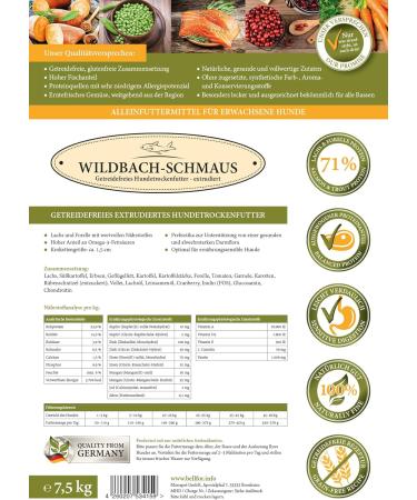 Dry food with wild salmon and trout - Torrent feast - Wildbach-Schmaus - 7.5 kg - Buy Online on GoSupps.com