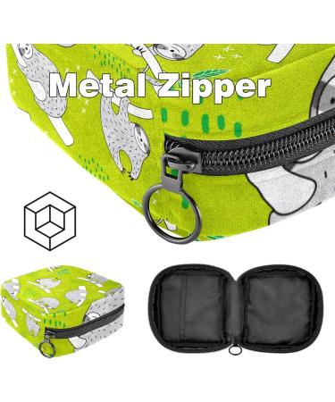 Portable Women's Binding-Up Bags | Menstrual Cup Pocket & Pads for Teenage Girls | Sweet Sloth Green Design - Buy Online on GoSupps.com