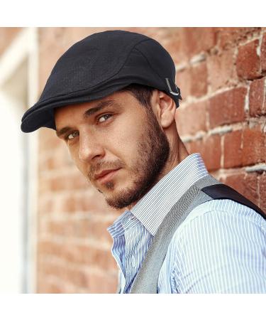 Men's Newsboy Hat Set - Adjustable Cadet Cap in Black, Grey, and Coffee (3 Pieces) | Satinior - Buy Online on GoSupps.com