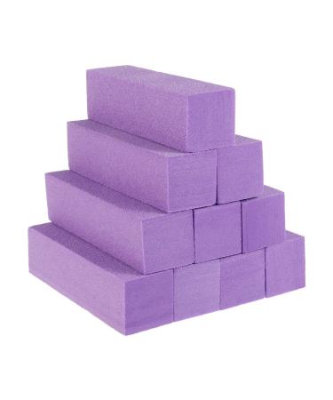 upain 10pcs Nail Buffer Block for Gel Natural Acrylic Nails Professional Nail Sanding Blocks 120 Grit Salon Nail File Sanding Blocks Nail Manicure Care Kit(Purple)