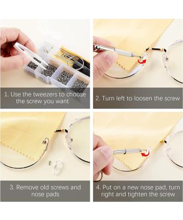 30 Pairs Soft Silicone Glasses Nose Pads Repair Kit with Screws and Tools - Buy Online on GoSupps.com