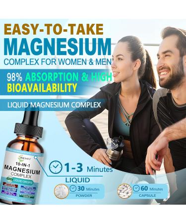 High Absorption Magnesium Complex Drops | 10-in-1 Liquid Magnesium Complex for Women & Men with Glycinate Citrate Taurate | for Stress Relief Sleep Heart Health | Vegan Non-GMO Fast-Acting Formula - Buy Online on GoSupps.com