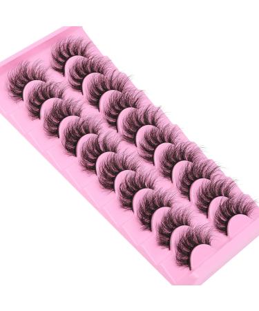 Fanxiton 3D False Eyelashes 10 Pairs Pack - Dramatic Fluffy Mink Wispy Lashes 20mm Curly - 20MM-C01 - Buy Online on GoSupps.com