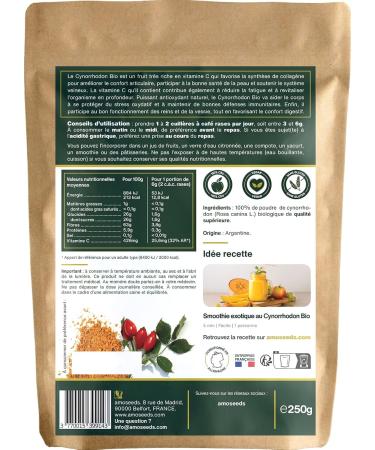 Organic Rose Hip Powder 250G | Joints Mobility Antioxidant Vitamin C Vitality | Superior Quality - Buy Online on GoSupps.com