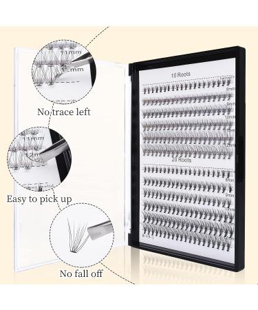 UIIOPJIOM Natural Look 10D/20D C Curl Individual Eyelash Clusters - 240PCS | Professional Self Adhesive DIY Volume Lashes Extension | 8-12mm - Buy Online on GoSupps.com