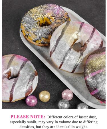 NiHome Edible Luster Dust Glitter Powder Fancy Metallic Sprinkles Glimmer Luster Dust 4 Bottles of 0.18oz/5g for Decorating Drinks Cakes in Bakeries Allergen-Free Food Coloring (4 Colors 20g) Pink/ Light Pink/ Sunlit/ Metallic 4 Pack 20 g - Buy Online on GoSupps.com