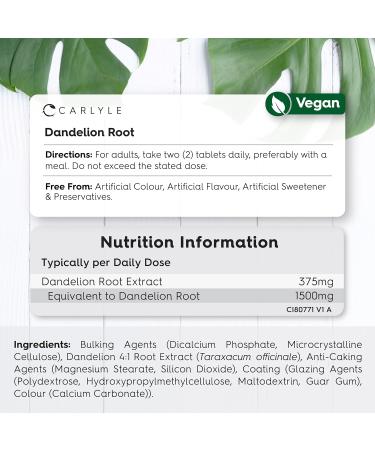 Horbaach Horseweed Powder Tablets 1500mg 120 Dandelion Root Extract Tablets Dandelion Root Extract Vegan Carlyle - Buy Online on GoSupps.com