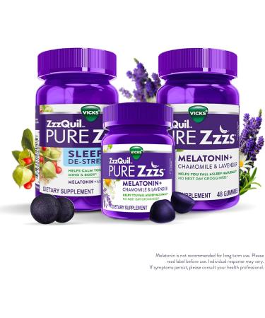 ZzzQuil PURE Zzzs Melatonin Gummies Sleep Aid Melatonin 2mg with Chamomile & Lavender Melatonin Sleep Gummies Sleep Aids for Adults Wildberry Vanilla Flavored 24 Sleep Gummies Wildberry Vanilla 24 count (Pack of 1) - Buy Online on GoSupps.com