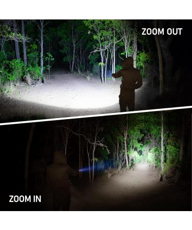 Blukar Rechargeable Tactical Flashlight - Super Bright LED Flashlight for Camping Outdoors - Zoomable & Adjustable - Long Lasting - Perfect Christmas Gift - Black - Buy Online on GoSupps.com