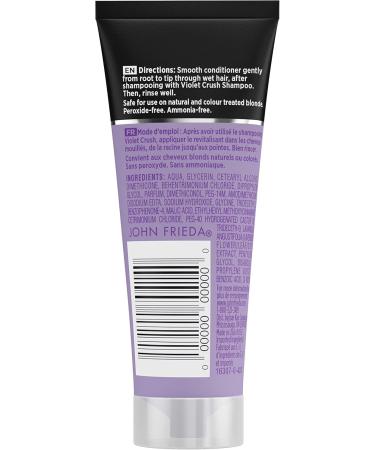 John Frieda Violet Crush Purple Conditioner for Brass Repair of Natural Colour-Treated and Bleached Blonde Hair | Neutralizes Brassiness and Yellow tones | Cool tone blonde | Purple Pigments | Travel Size (45 mL) 45 ml (Pack of 1) Conditioner - Buy Online on GoSupps.com