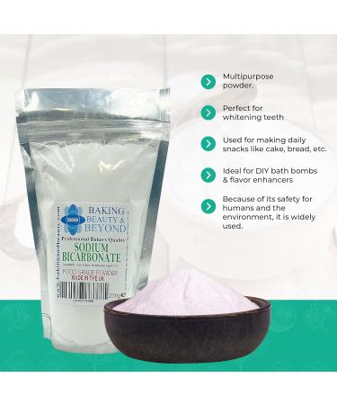 Baking Beauty and Beyond Professional Bakers Quality Sodium Bicarbonate Powder - Gluten Free Natural and Pure Baking Powder for Cooking Baking Snacks and More 200gm - Buy Online on GoSupps.com