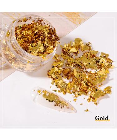 Gold Foil Flakes Set - Nail, Resin, Epoxy, Makeup, Jewelry, Candle Molds - Buy Online on GoSupps.com