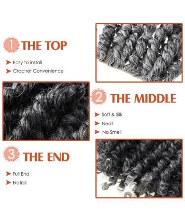 6 Packs 10 Inch Passion Twist Crochet Hair - Short Curly Pre Twisted Braiding Extensions in Grey | Fluffy Spring Twist Synthetic Pre Looped Crochet Braids - Buy Online on GoSupps.com