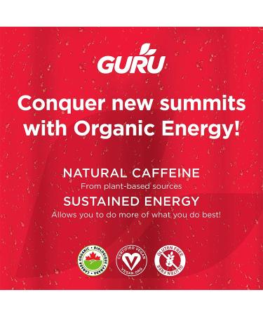 GURU | Original Plant-Based Energy Drink | Recharge with Good Energy from Green Tea | Natural & Organic Ingredients | Healthy Energy drinks to Help Stay Focused | Refreshing Taste | 8.4oz (Pack of 24) - Buy Online on GoSupps.com