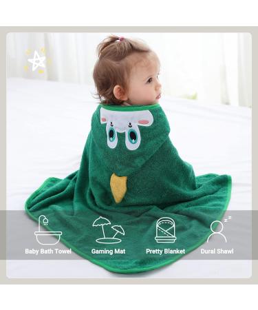 COOKY.D Bamboo Hooded Baby Bath Towel Dinosaur 75x75cm - Toddler Wearable Blanket for Boys and Girls - Buy Online on GoSupps.com
