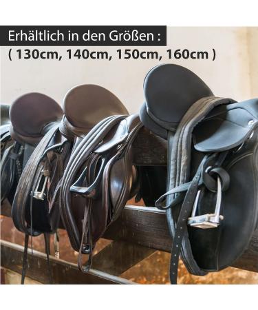 Premium Black Leather Horse Delini Stirrup Straps for English Saddles | 130cm-160cm Length - Buy Online on GoSupps.com
