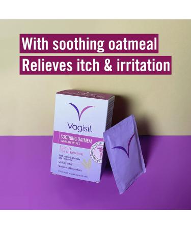 VAGISIL Soothing Oatmeal Intimate Wipes to soothe itch & irritation Contains Tea Tree Oil Gentle Enough For Daily Use 12 individually wrapped Wipes (Pack of 2) 12 count (Pack of 2) Itch Relief Wipes - Buy Online on GoSupps.com