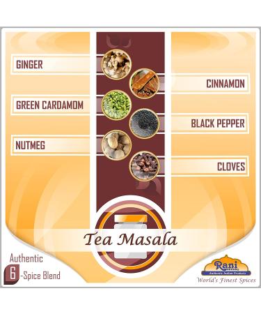 Rani Tea Masala Indian Spice Blend 3oz PET Jar - All Natural, Vegan, Gluten Friendly - Salt & Sugar Free, NON-GMO, No Colors - Indian Origin Tea Masala 3 Ounce - Buy Online on GoSupps.com