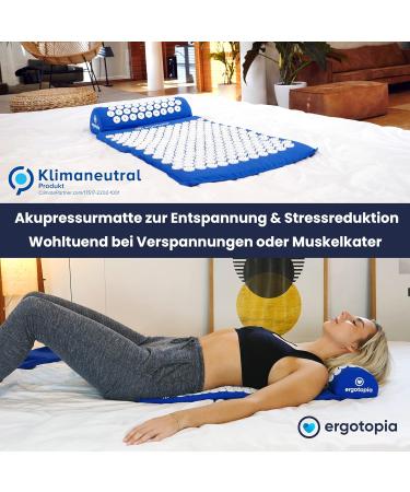 Buy Ergotopia Acupressure Mat & Pillow Set - Relaxation & Improved Blood Circulation | 68x42 cm Blue Massage Mat for Home Use - Buy Online on GoSupps.com