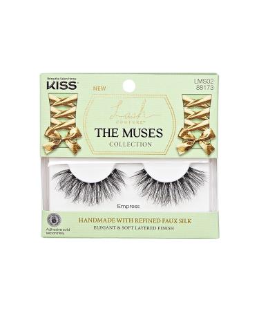 KISS Lash Couture The Muses Collection False Eyelashes - Empress  Black  Rounded  Doe-Eyed  Refined Faux Silk  Contact Lens Friendly  Pliable Band  Comfortable  Reusable  Cruelty Free  Vegan | 1 Pair