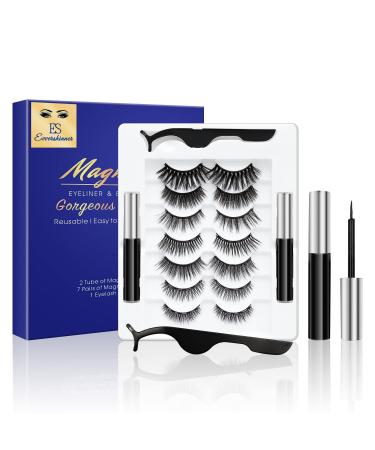 Magnetic Eyelashes Silk Material, Long Lasting Magnetic Lashes Easy to Remove, Magnetic Eyelashes with Eyeliner Natural Looking ,Natural Lashes for Women , Pestaas Postizas Magneticas - Buy Online on GoSupps.com