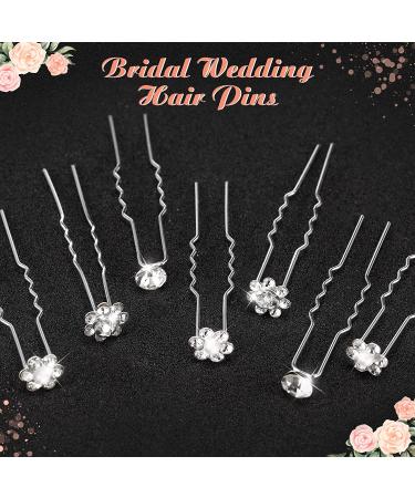 Bridal Wedding Hair Pins Set - 60 Pieces Charming Rhinestone & Pearl Hair Accessories for Women and Girls - Buy Online on GoSupps.com
