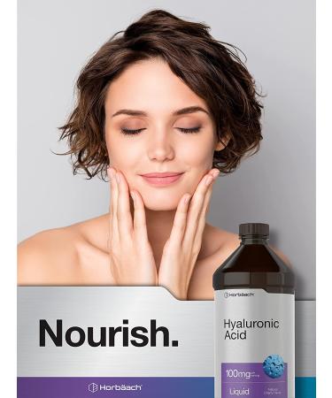 Hydrate & Nourish with Liquid Hyaluronic Acid Supplement | 100 mg | 16 oz | Cherry Flavor | Non-GMO & Gluten-Free | Horbaach - Buy Online on GoSupps.com