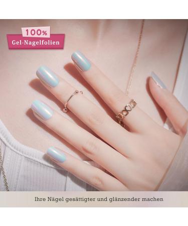 Danni & Toni Aurora Caress Half Hardened Gel Nail Foils - 28 Self-Adhesive Glitter Glossy UV Nail Stickers for Stunning Nail Designs - Buy Online on GoSupps.com