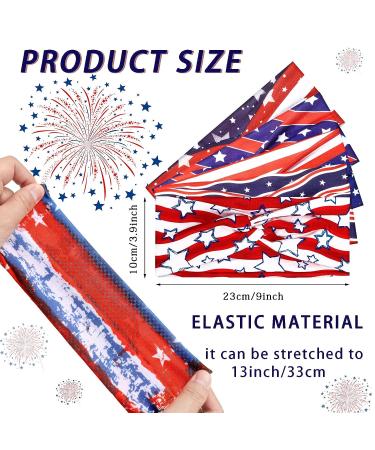 Patriotic American Flag Headband Set - 20 Pcs 4th of July Twisted Hair Bands for Women - USA Bandanas Stretchy Head Wraps for Independence Day Yoga & Running - Buy Online on GoSupps.com