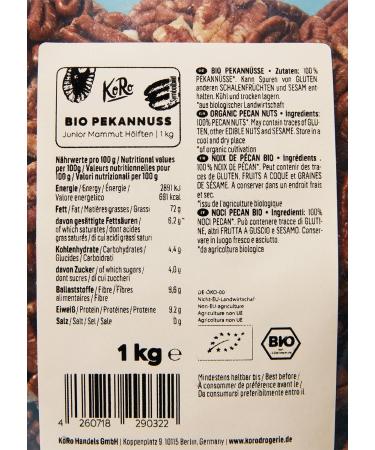 KoRo - Organic Pecans 1 kg - Buy Online on GoSupps.com