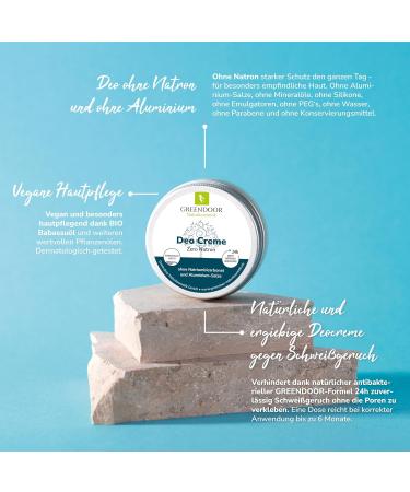  GREENDOOR GREENDOOR Zero Natron Vegan Deodorant Cream 50 ml No Baking Soda Against Sweat Smell Sage Deodorant for Especially Sensitive Skin Natural Cosmetics Unisex Fragrance - Buy Online on GoSupps.com