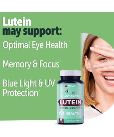 Yuve 20mg Lutein & Zeaxanthin Eye Health Supplement with Clinically Studied Lutemax 2020 Carotenoid Complex - Supports Dry Eyes Fatigue & Vision Clarity - 30 Vegan Capsules - Buy Online on GoSupps.com