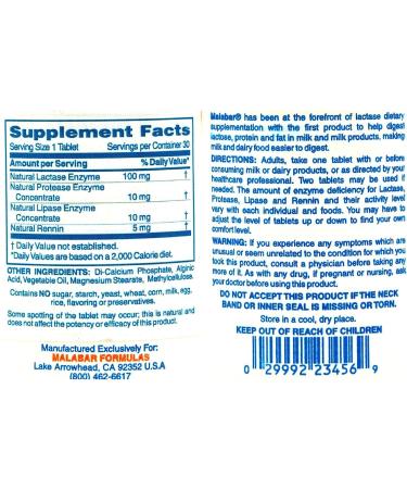 Malabar Complete Milk Digestant 30 tab ( Multi-Pack)2 - Buy Online on GoSupps.com