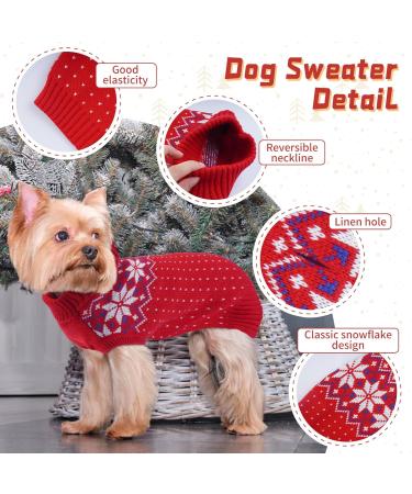 Shop Katzinst Dog Sweater for Small Dogs | Christmas Fleece Sweater for French Bulldogs Dachshunds & Chihuahuas - XS Red - Buy Online on GoSupps.com