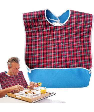 Adult Bib Scarf | Waterproof Feeding Bibs for Elderly with Crumb Catcher | Washable and Reusable Clothing Protectors for Adults Senior Citizens - Buy Online on GoSupps.com