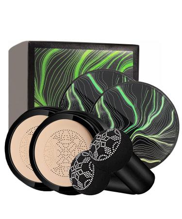 2PCs Mushroom Head Air Cushion CC Cream Natural Foundation Full Cover Concealer Nude Makeup Oil Control/Moisturizing Brightening Pigment BB Cream Matte Foundation (Natural) Cremefarben 10 G (2 Series Pack) - Buy Online on GoSupps.com