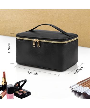 OCHEAL Portable Makeup Bag Organizer for Women - Large Capacity Cosmetic Travel Case with Handle and Divider - Black - Buy Online on GoSupps.com