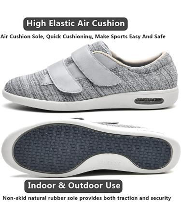 MEJORMEN Women's Diabetic Shoes 6.5 Light Gray | Adjustable Straps, Lightweight, Breathable Sneakers for Swollen Feet, Edema, Bunions, Plantar Fasciitis - Buy Online on GoSupps.com