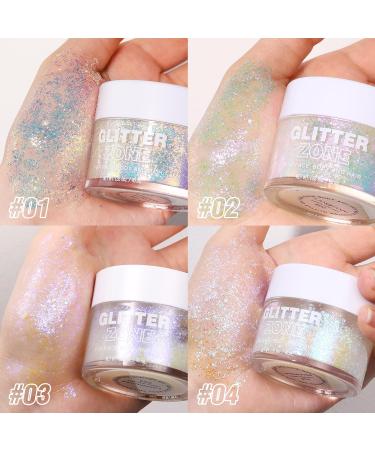 HOLOGY Body Glitter Gel - Cosmetic-Grade Shimmer for Face Body & Hair | Long-Lasting Vegan & Cruelty-Free Highlighter for Festivals & Parties - #01 - Buy Online on GoSupps.com