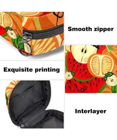 Menstruation Pad Bag with Zipper | Stylish Women's Napkin & Tampon Collecting Bags - Watermelon & Fruit Designs - Buy Online on GoSupps.com