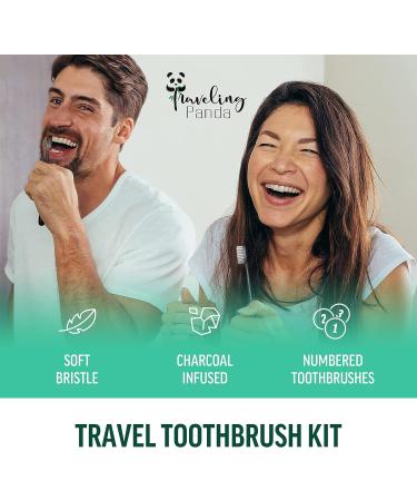 Travel-Friendly Panda Wheat Straw Toothbrushes Charcoal-Infused Whitening Bristles Bulk Pack of 10 for On-The-Go Teeth Brushing - Buy Online on GoSupps.com