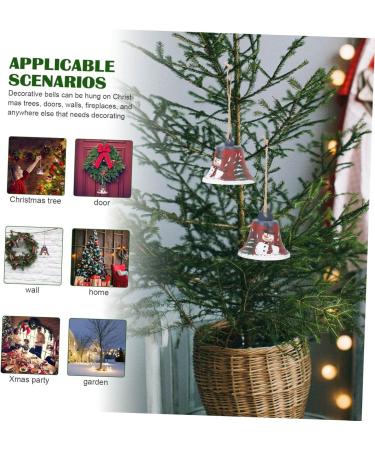 Buy Abaodam 4-Piece Wrought Iron Christmas Tree Hanging Bells | Snowy Decor for American Style Xmas Trees | 7x7cm | International Shipping Available - Buy Online on GoSupps.com
