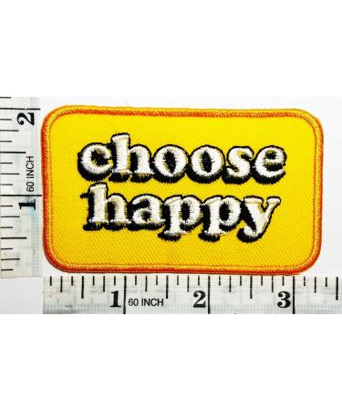 Choose Happy Word Patches - DIY Embroidered Iron On/Sew On Patch for Apparel & Accessories - Buy Online on GoSupps.com
