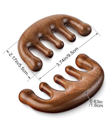 Premium Wooden Massage Comb | Wide Tooth Sandalwood Head Massage Tool for Acupuncture & Gua Sha | Unisex Hair Care - Buy Online on GoSupps.com