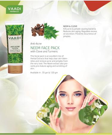 Buy Anti-Acne Neem Face Pack with Clove & Turmeric - 120 gms | Natural Acne Treatment | International Shipping Available - Buy Online on GoSupps.com