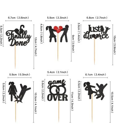 Ercadio 24 Pack Divorce Cupcake Toppers Black Glitter Finally Done Just Divorced Cupcake Picks Divorce Cupcake Picks for Break Up Theme Bachelor Freedom Party Cake Decoration Supplies - Buy Online on GoSupps.com