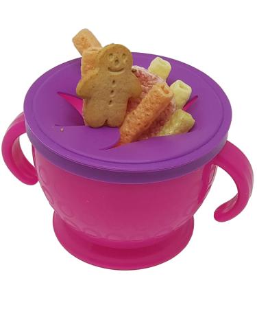 BaBy Laughs Lavender Lullaby No Spill Snack Container Cup Toddler and Baby Snack Pot Snack Catcher with Snack Spinner Durable Snack Cup for Kids BPA-Free Portable Ideal for Travel