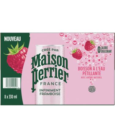 Maison Perrier Forever Raspberry Sparkling Water Beverage Natural Raspberry Flavour No Calories No Sweeteners No Sodium Sourced & Bottled In France 24 Cans - Buy Online on GoSupps.com