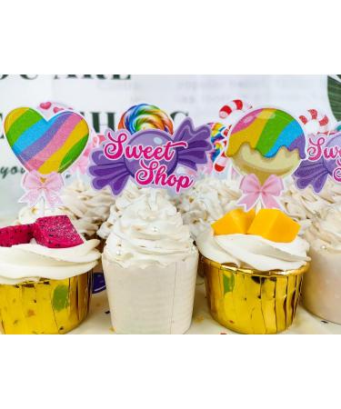 Candyland Cupcake Toppers 36pcs Candyland Lollipop Party Decoration Sweet Candy Lollipop Cake Cupcake Picks for Candyland Theme Birthday Party Baby Shower Supplies - Buy Online on GoSupps.com